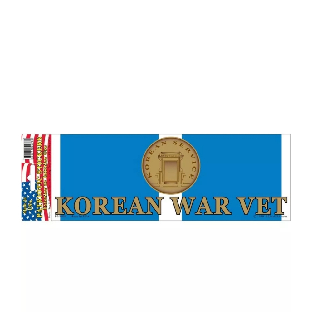 Korean War Veteran Ribbon & Medal Laptop Locker Bumper Decal Sticker 3-1/4" X 9"